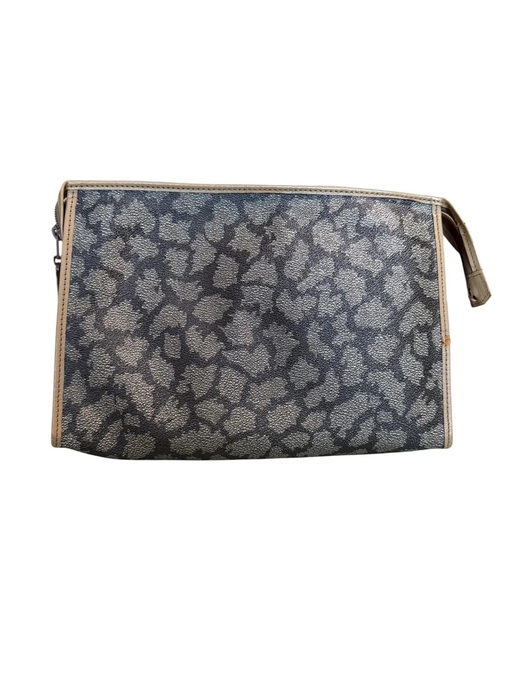 Vintage Yves Saint Laurent YSL Monogram Zip Portfolio Clutch Document Case Gray - Picture 2 of 10